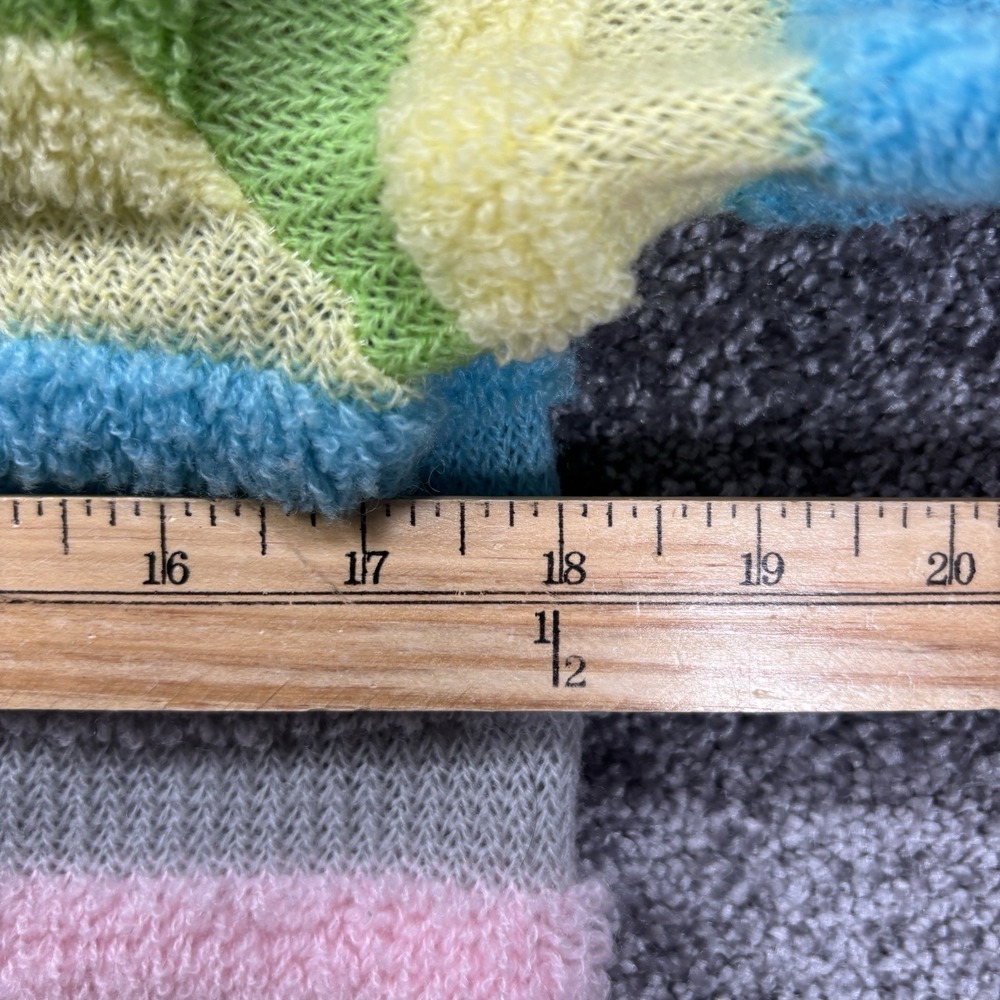 Vintage 60s 70s Rainbow Pastel Striped Cardigan Sweater Women's Small Japanese - Picture 9 of 11